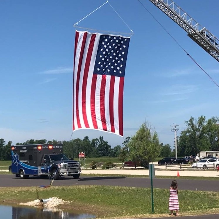 Ambulance and Flag